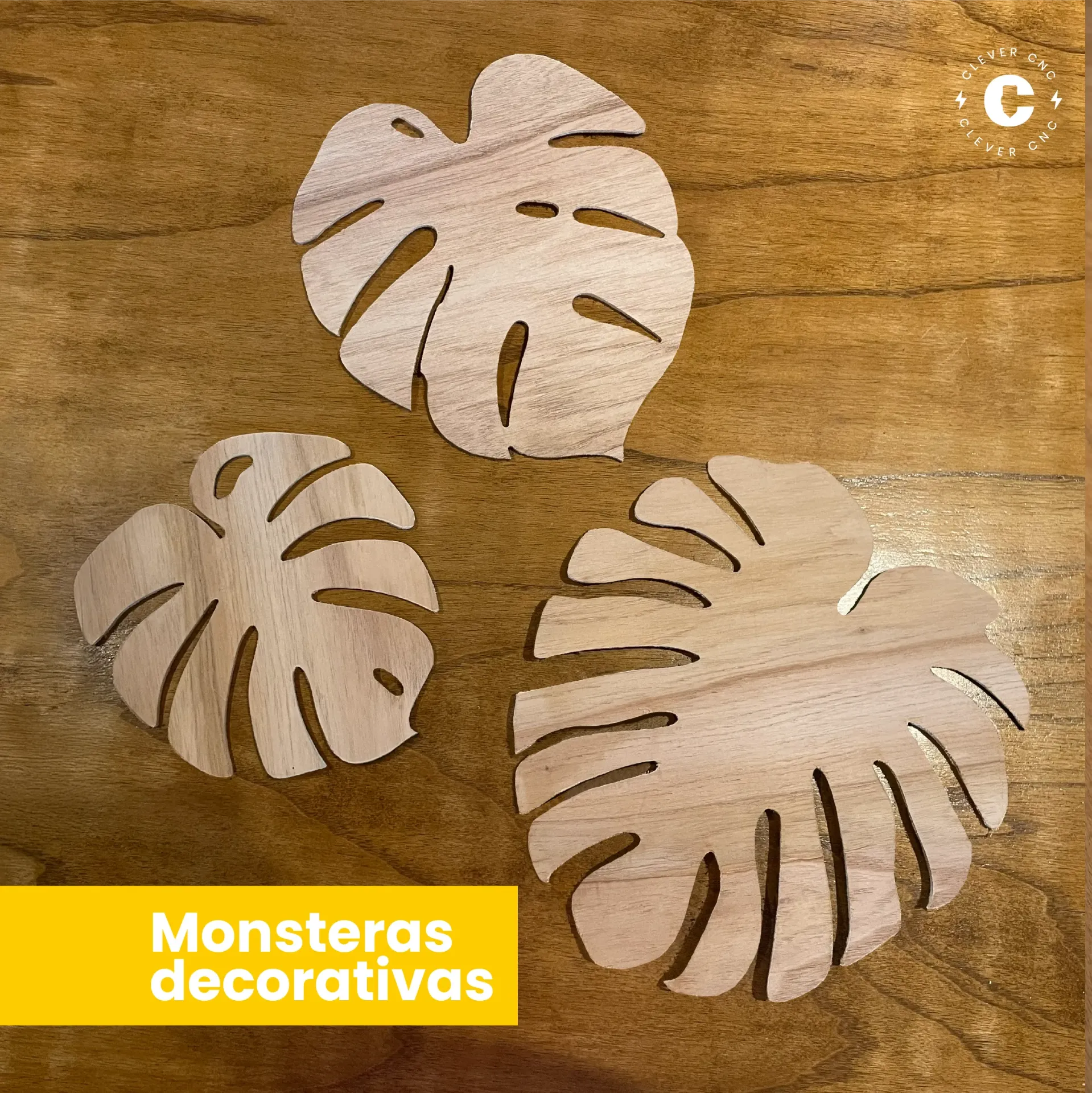 Set de Hojas Decorativas Monstera – Pack X 3